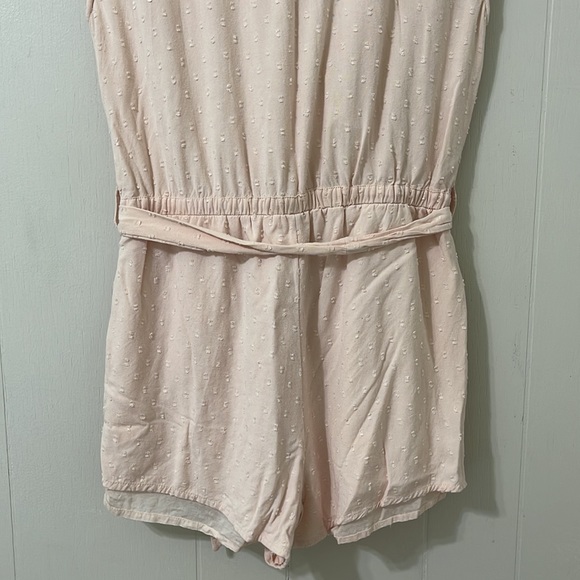ROXY Pale Pink Ruffles Shorts Romper “Cool Your Heart” with Belt size 6 - Picture 11 of 16